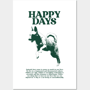 Happy days - Dog Illustration Posters and Art